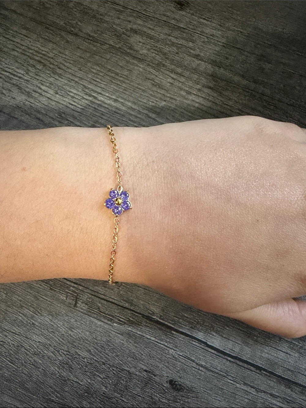 Purple flower bracelet